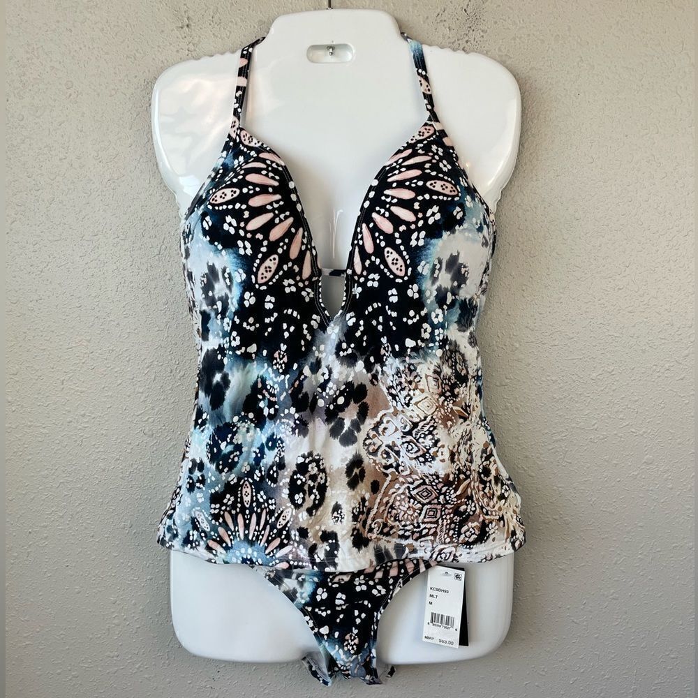 NWT Kenneth Cole New York Matching Tankini and Bottom Size M or XL